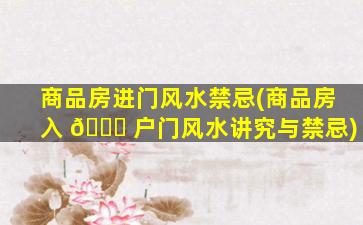 商品房进门风水禁忌(商品房入 🐛 户门风水讲究与禁忌)